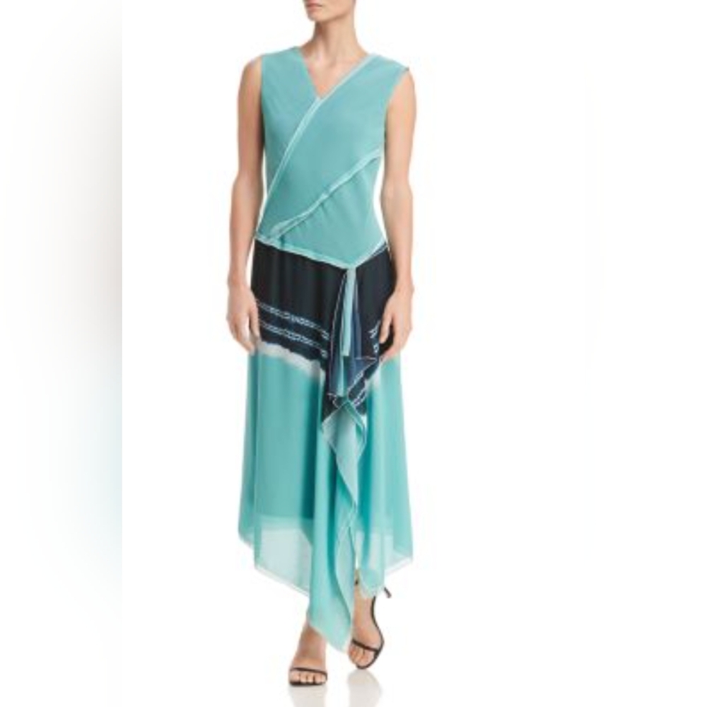 Donna Karan Tye Dyed Faux Wrap Dress
